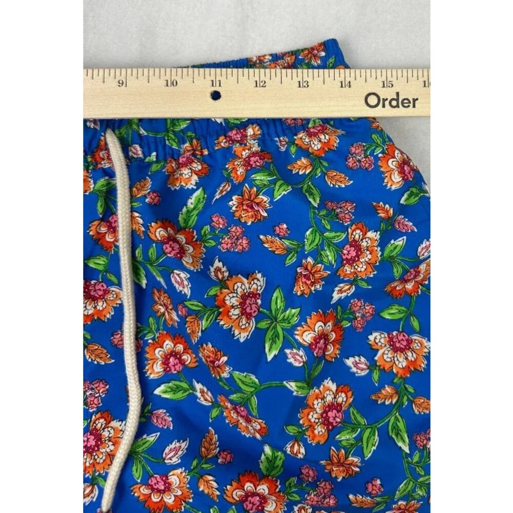 Polo Ralph Lauren Swim Trunks Mens Small Blue Floral Mesh Lined Drawstring NWT